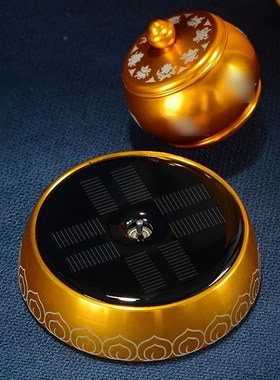 车载转轮金色太阳w能转筒车内用转动金桶摆件