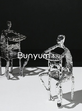 简约现代售楼处样板房间软装x饰品家居客厅金属人物创意工艺品摆