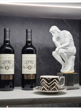 现代简约c家居沙漏装饰品组合真花软酒杯现代样板间酒柜样板房摆