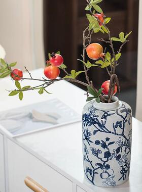 新中式陶瓷花瓶芝麻釉青花瓷陶瓷花瓶客厅玄关陶瓷花瓶装饰摆件
