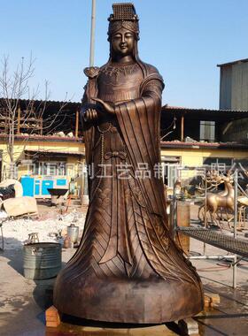 纯铜妈祖铜佛像家用供奉神像天上圣母天后湄洲海神娘娘雕像摆件