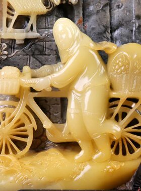 湘崎雀寿山石农家乐摆件原石雕刻开业乔迁送礼家居收藏摆设装饰品