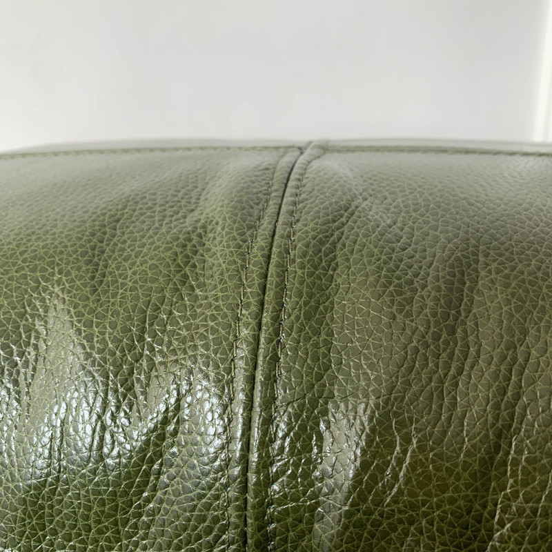 高级绿色沙发抱枕靠垫真皮腰枕靠背枕客厅现代简约V头层牛皮可定 - 图2