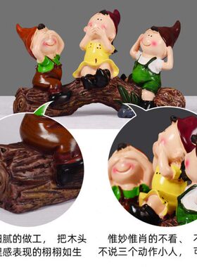 家饰个性隔板小摆件 田园风格家居装饰品 树脂工艺品 新款三不人