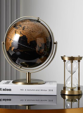 办公室装饰品摆件背m景柜领导老板高端大气轻奢高档柜子客厅地球