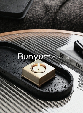 现代轻奢样板间民宿软装饰品金属洞石皮革几何托S盘创意衣帽间摆