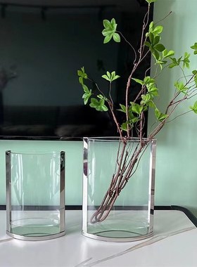 米徕家具水晶玻璃n透明花瓶插花瓶家居饰品简约摆设台面家用