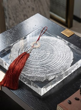 现代轻奢透明树i脂托盘样板间客厅餐桌收纳盘长方形创意果盘装饰