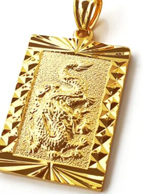 观音吊坠男镀金挂件关公项链弥勒佛项坠沙金黄金民族风佛挂坠吊牌