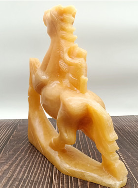 黄玉马上封侯摆件客厅家居明清古典E桌面装饰品可爱卡通送礼工艺