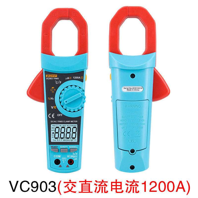 ZOYI众仪数字钳形表VC903/VC902 交直流钳表电工维修防烧万用表 - 图0