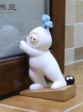 创意家居装饰树脂门档卡通门推新奇特书房桌面书档书挡实用品摆件