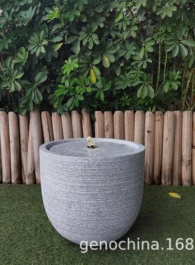 简约创新立体横条纹公园室内户外庭院通用园林艺景流水喷泉摆件-3