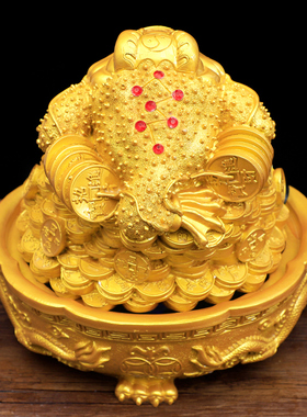 金蟾流水摆件开业礼品店铺礼物饭店大金J蝉客厅金蟾蜍送礼进宝招