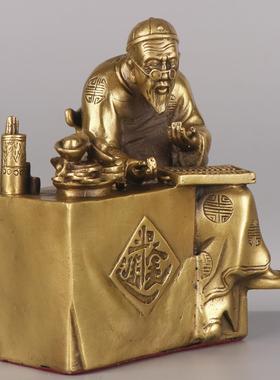 杨铜记 精打细算 日进斗金 铜钱老板摆件 铜钱老板 钱掌柜