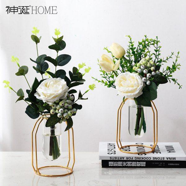北欧轻奢试管透明玻璃花瓶摆件高级感创意家居餐桌电视柜插花装饰,淘宝优惠券,粉丝福利购,淘宝优惠卷