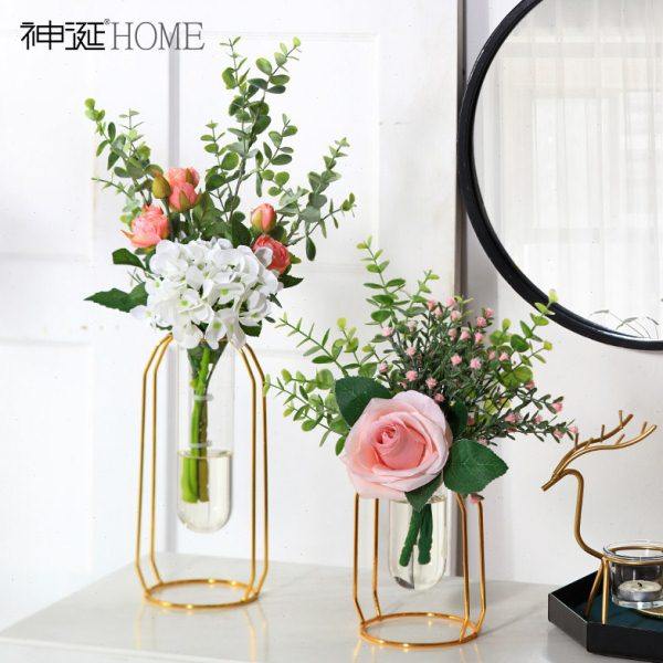 北欧轻奢试管透明玻璃花瓶摆件高级感创意家居餐桌电视柜插花装饰,淘宝优惠券,粉丝福利购,淘宝优惠卷