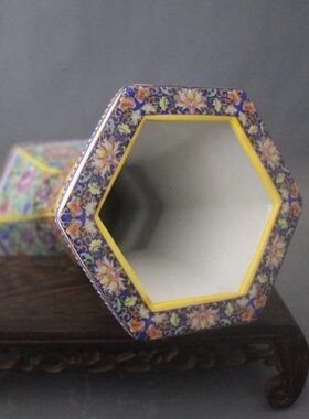 清雍正御制珐琅彩六方花觚花瓶家居装饰展柜陶瓷摆件仿古收藏复古