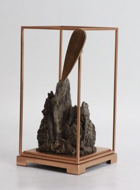 现代新中式创意假山竹叶铁艺家居摆件客厅玄关电视酒柜软装饰品