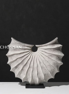 创意艺术几何树脂摆件家居客厅软装饰品样板房Q间售楼处玄关柜摆