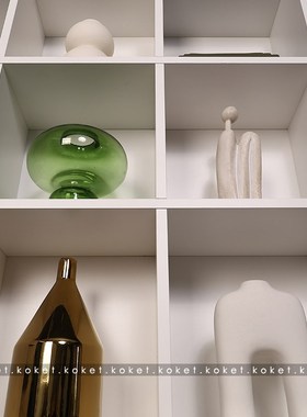 koket蔻可之家 样板房现代酒柜B客厅创意软装家居饰品摆件相架组