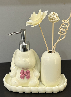 洗手台香薰摆件小托盘软装轻奢浴室柜装饰品化妆室厕所洗手液瓶子