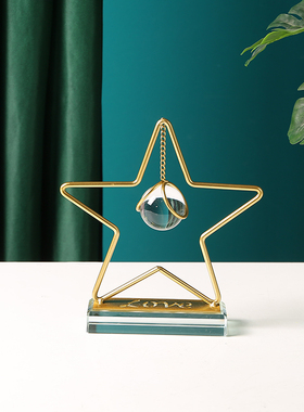 轻奢办公室桌面水晶球o立体几何小摆件家居饰品客厅酒柜电视柜装