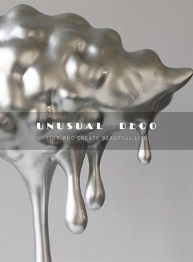 现代创意水滴云朵摆件售楼部样板D间书房客厅电视柜工艺软装饰品