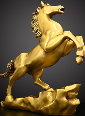 铜马摆件纯铜马i到成功生肖马客厅玄关办公室店铺桌面装饰大号跃