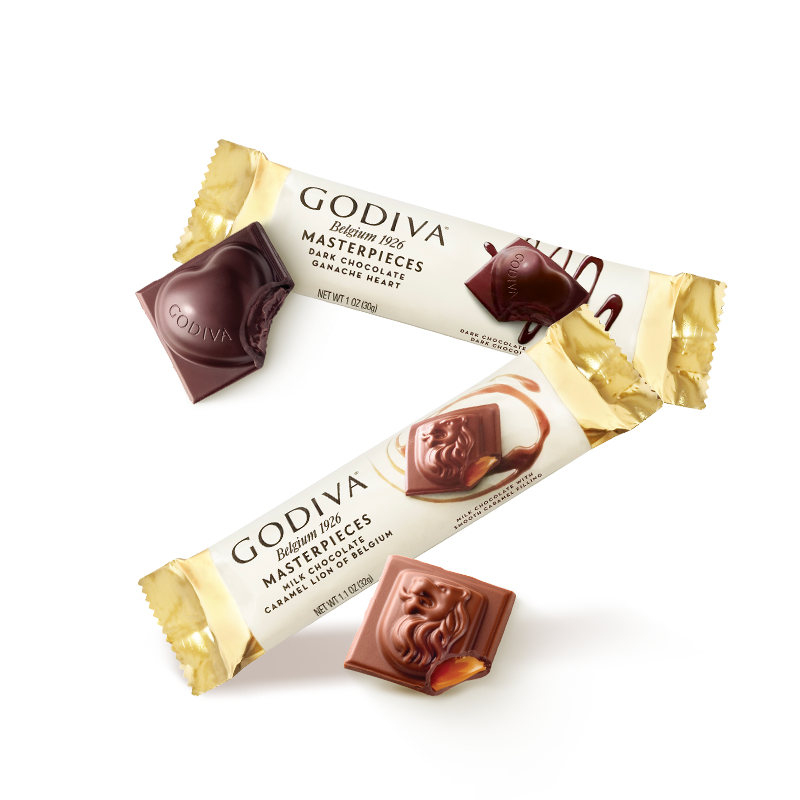 godiva歌帝梵经典大师巧克力单条装黑巧焦糖牛奶旅游休闲出行零食