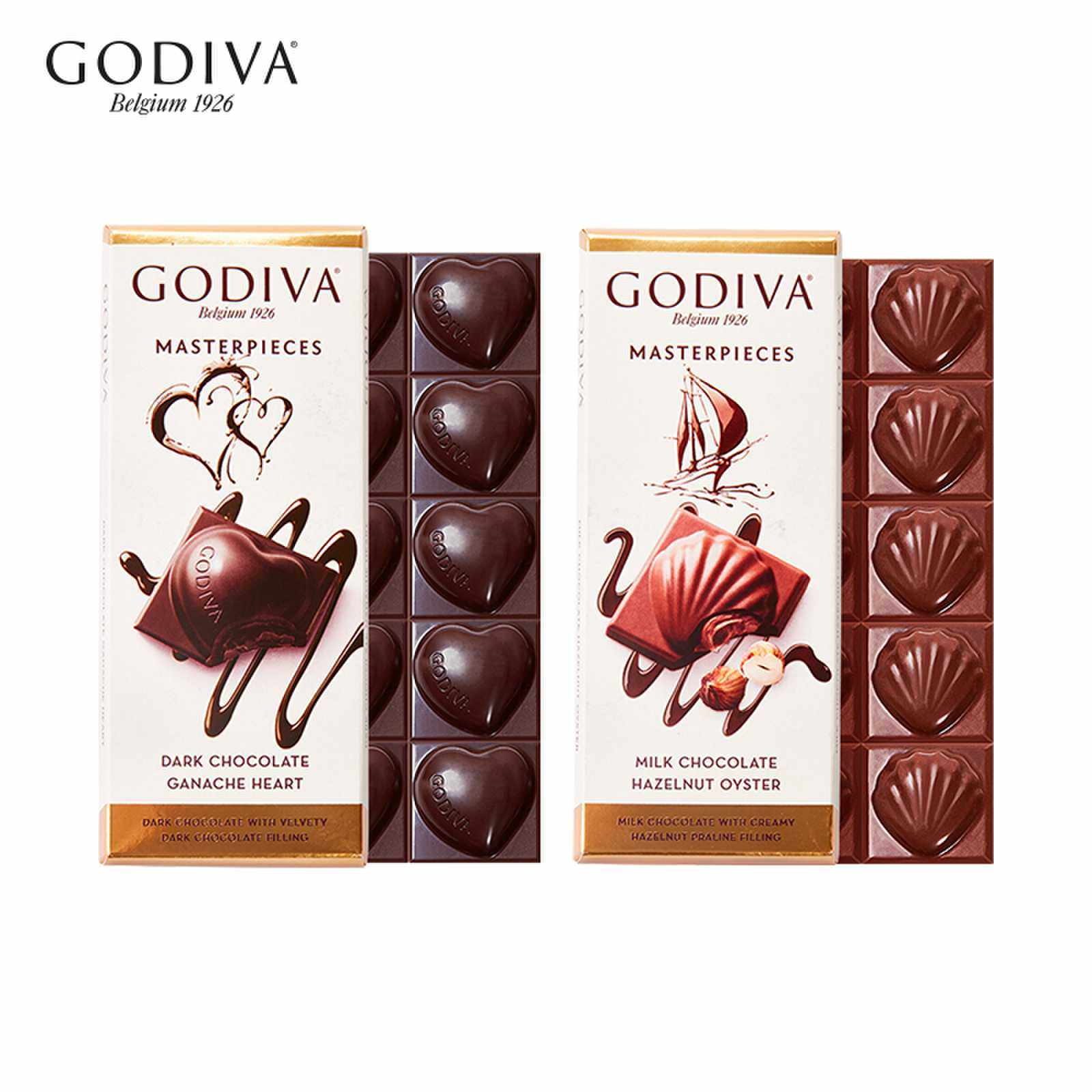 godiva歌帝梵经典大师巧克力排块黑巧榛子牛奶出游旅行休闲零食品,淘宝优惠券,粉丝福利购,淘宝优惠卷