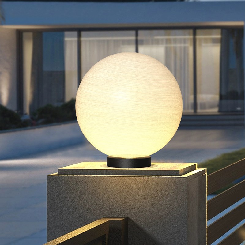 太阳能柱头灯户外l防水圆球灯别墅大门柱子灯花园围墙灯庭院围栏 - 图0