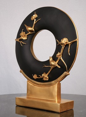 北欧轻奢玉如意摆件酒柜树脂装饰品家居客厅样板间电视.柜玄关摆