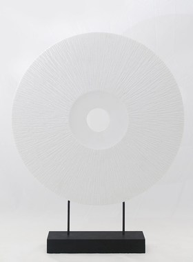 现代新中式客厅玄关创意砂岩眼睛屏风圆形艺术摆件门X店橱窗装饰