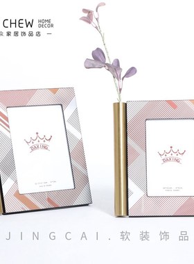 北欧现代极简f创意首饰盒相框摆件样板间售楼客厅餐桌玄关卧室摆