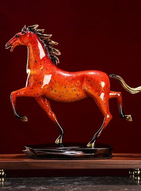 马到成功c铜马摆件千里马纯铜客厅办公室玄关酒柜装饰乔迁开业送