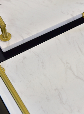 现代轻奢大理石托盘摆件欧式样板间客厅茶几O收纳盘高档简约装饰