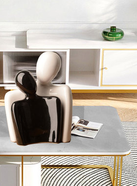 北欧陶瓷家居装i饰品抽象人物摆件客厅电视柜玄关书房艺术结婚礼