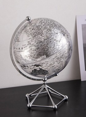 创意透明地球仪摆件轻奢高w级感高档客厅酒柜电视柜展示柜装饰品