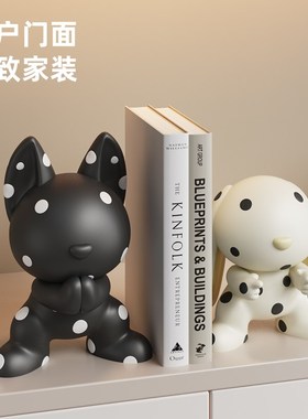 创意兔子书档摆件酒柜客厅书房书柜家居装饰品儿童房可Y爱书立摆
