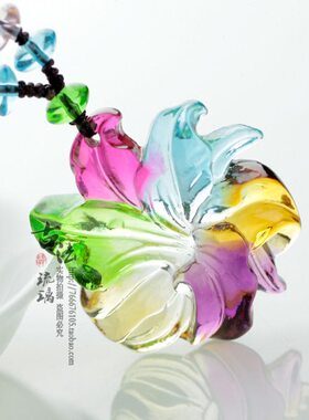 情侣款吊坠古法琉璃玫瑰花朵女毛衣链吊坠项链玫瑰之恋送女友饰品