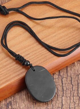 服饰新风潮俄罗斯次石墨椭圆款 百搭毛衣吊坠 异国风复古吊坠