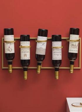 欧式创意复古e酒架壁挂家用咖啡厅墙上装饰品架铁艺红酒架壁饰挂