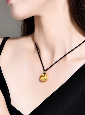 精品沙金小胖福吊坠久不掉u色实心项坠古法小福袋挂坠福字元宝礼