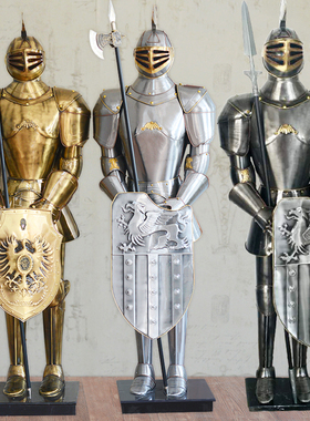 复古罗马盔甲武士大型落地摆件 KTV酒吧酒店大堂T企业门厅家居装
