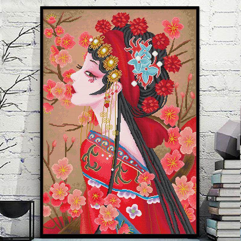 A5L满绣十字绣2023新款线绣京剧花旦古风美女客厅卧室小件手工自,淘宝优惠券,粉丝福利购,淘宝优惠卷