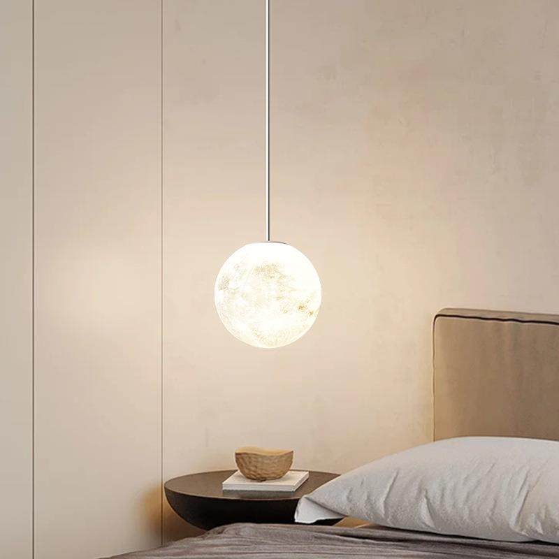 奶油风儿童房灯床头吊灯现代简约背景墙灯月球宇航员卧室小吊灯,淘宝优惠券,粉丝福利购,淘宝优惠卷