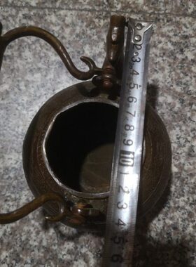 古玩铜器收藏仿古纯铜龙凤呈祥手提壶老铜壶水壶茶壶摆件老物件