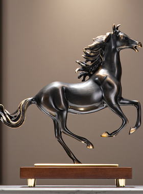 马到成功摆件老板办公室桌面开业礼物家居L客厅高端装饰品轻奢高