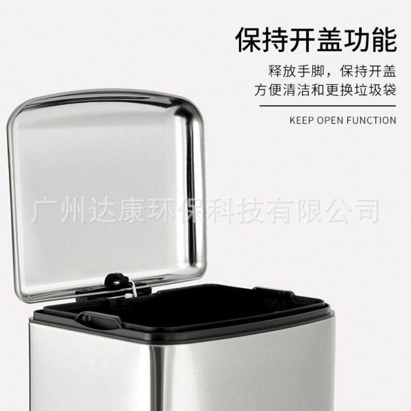 不锈钢脚踏垃圾桶 家用厨房创意欧式客厅静音缓降带盖垃圾桶6L,淘宝优惠券,粉丝福利购,淘宝优惠卷